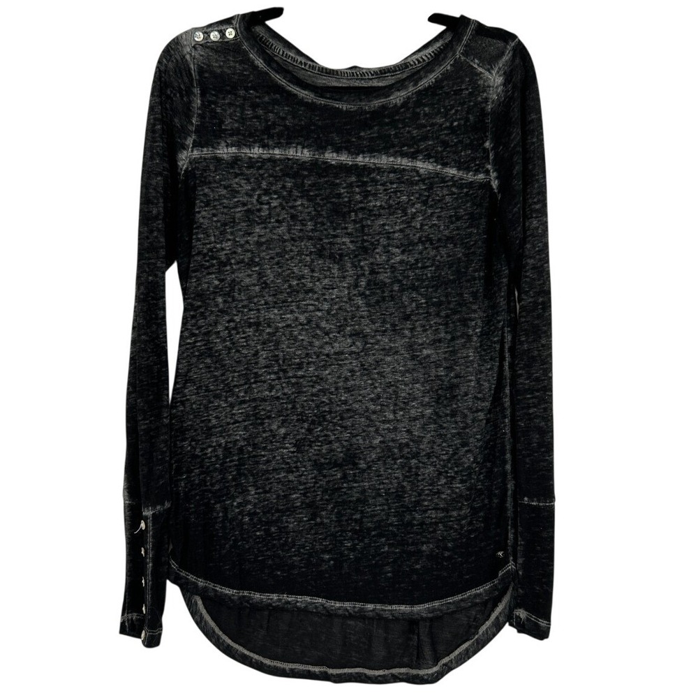 Jag Burnout Top S Black Sheer Long Sleeve Whimsigoth Witchy Goth Y2K